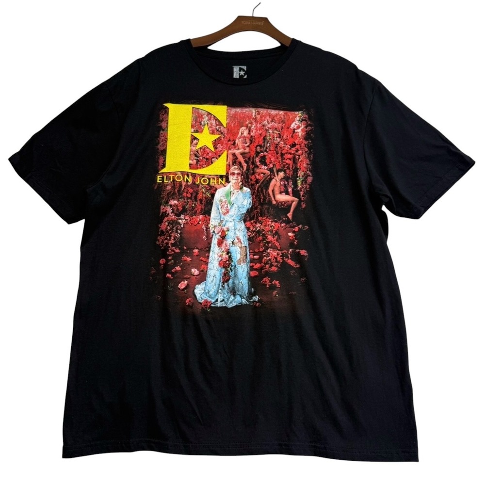 Elton John Farewell Yellow Brick Road 2022 Tour T-Shirt Mens XL Black Concert